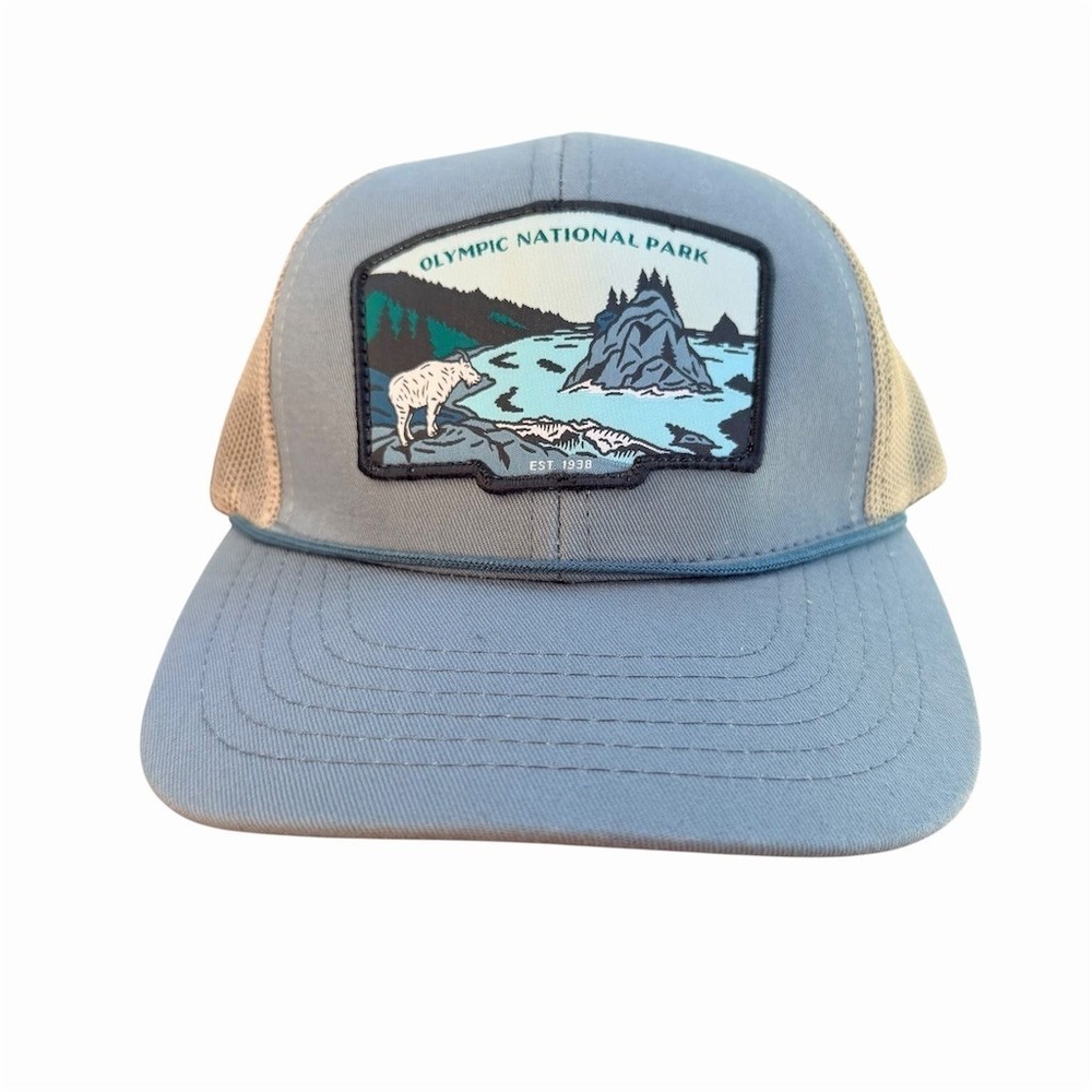 Sendero Provisions Co. Trucker Hat Snapback Blue Tan Olympic NP Patch OS